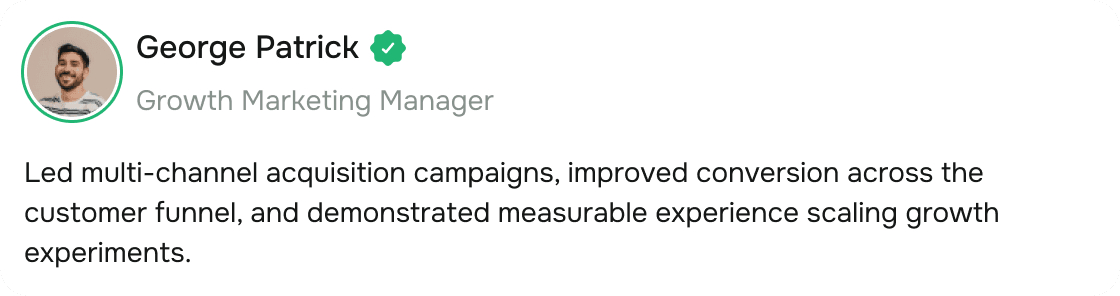 Candidate profile summary