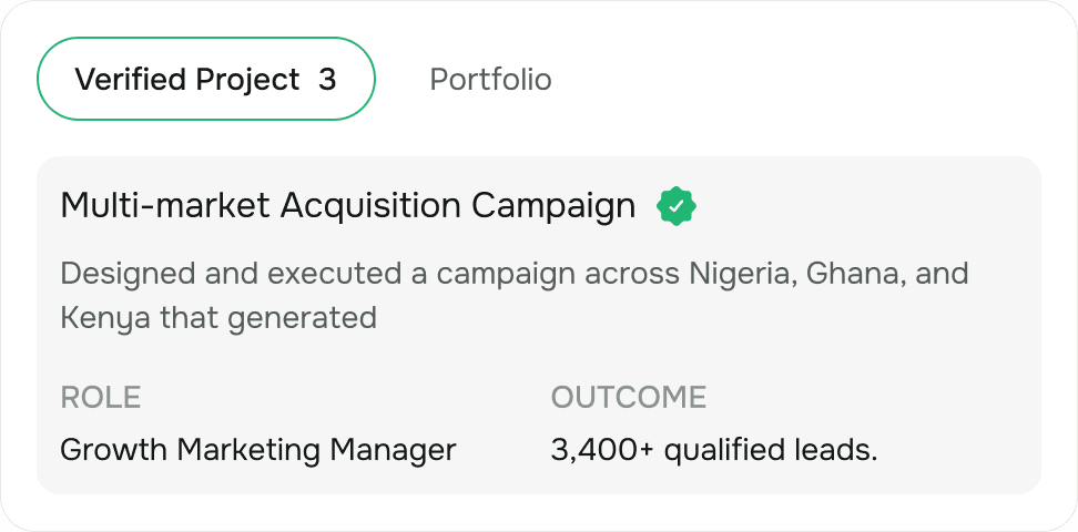 Verified project evidence