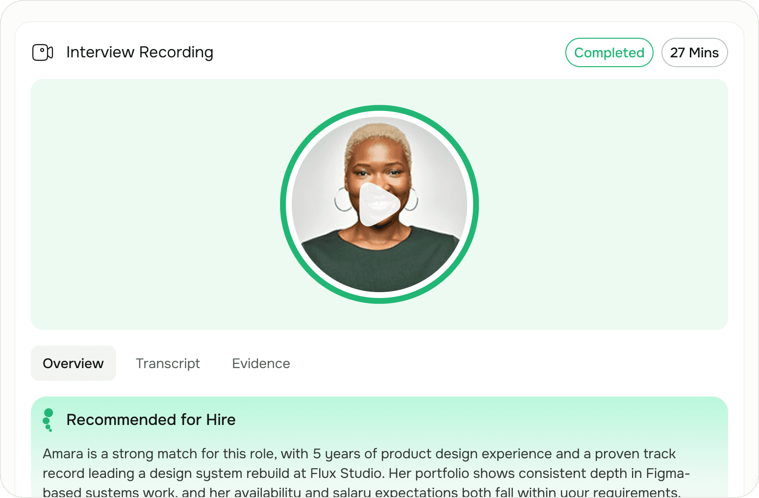 Interview talent